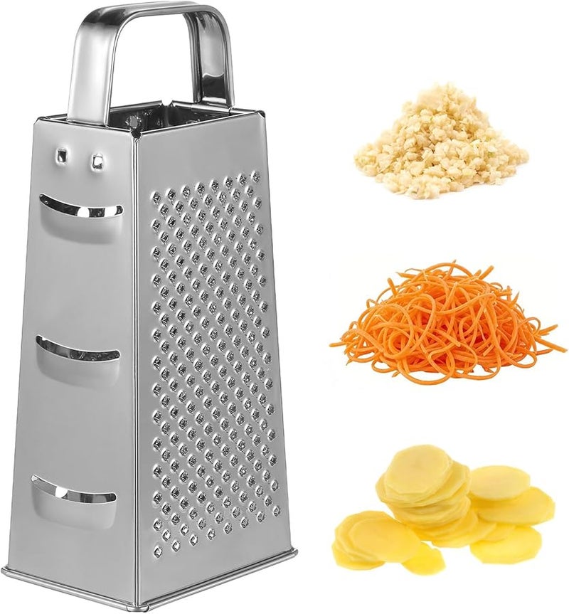 Stainless Steel 8 Inch Kitchen Grater Handheld Vegetable Cheese Shredder Slicer - Image 1